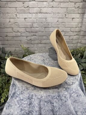 SONOMA “Sesame” Taupe Round-Toe Stretch Mesh-Knit Ballet Flat WMS 6.5M 💛 NIB